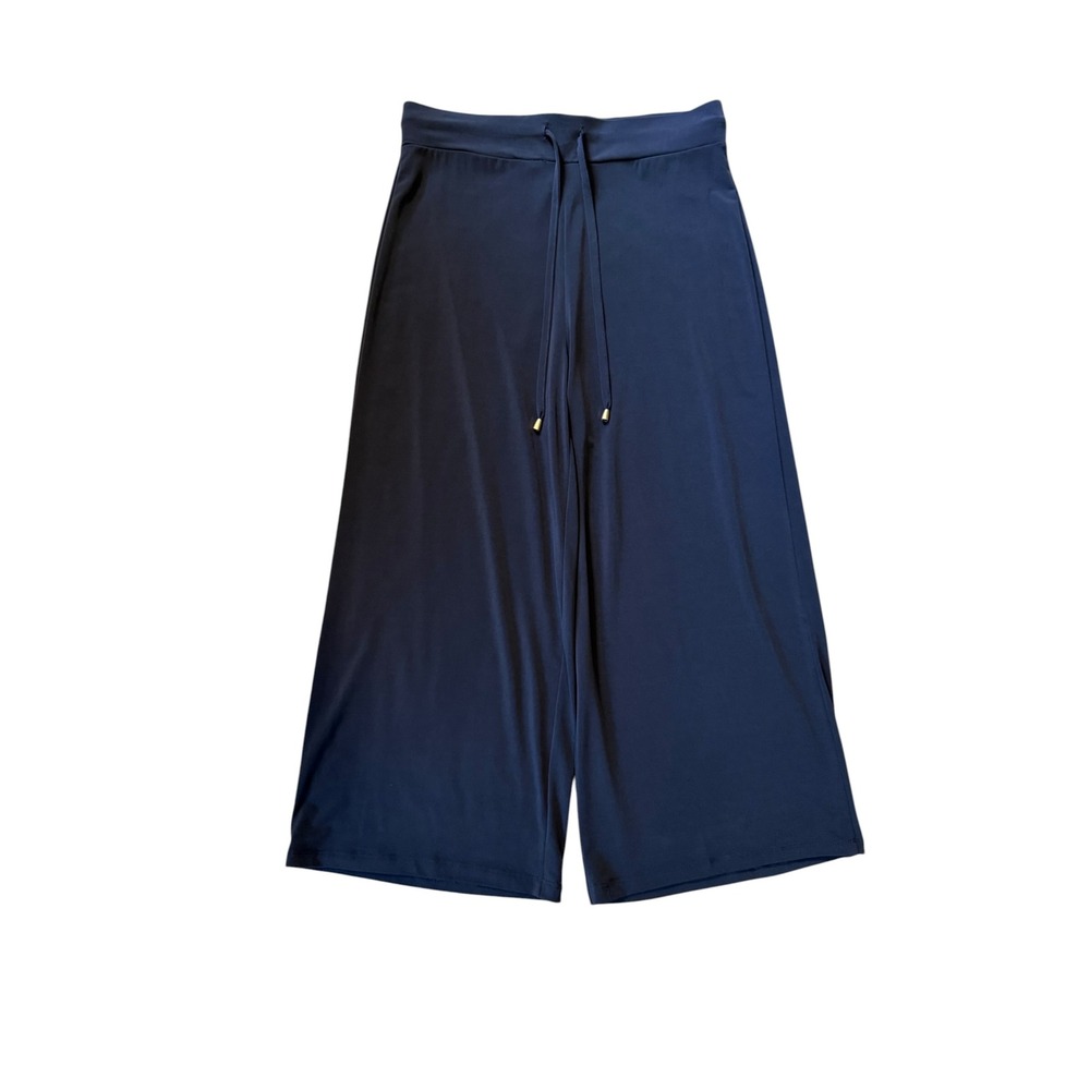 Jones New York Navy Blue Wide Leg Culotte Pants Drawstring Crop Medium